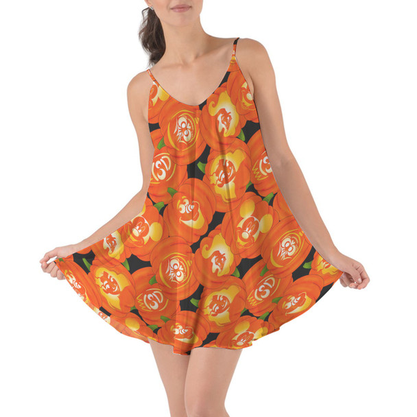 Beach Cover Up Dress - Disney Carved Pumpkins