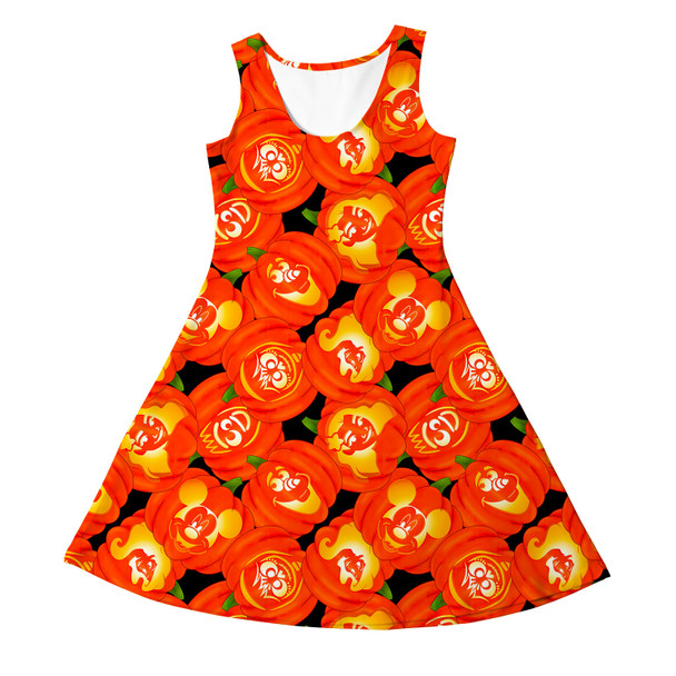 Girls Sleeveless Dress - Disney Carved Pumpkins