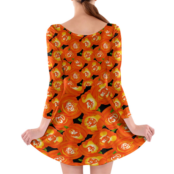 Longsleeve Skater Dress - Disney Carved Pumpkins