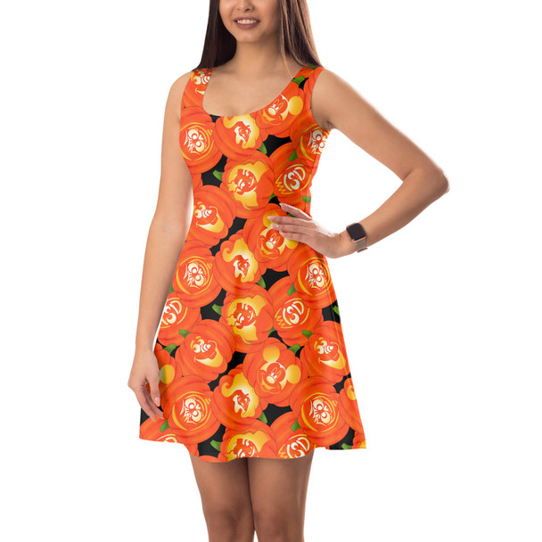 Sleeveless Flared Dress - Disney Carved Pumpkins