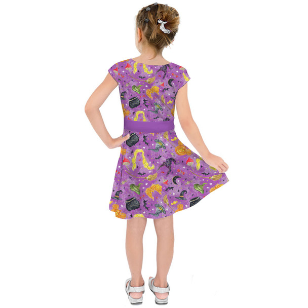 Girls Short Sleeve Skater Dress - Hocus Pocus Mouse Ears