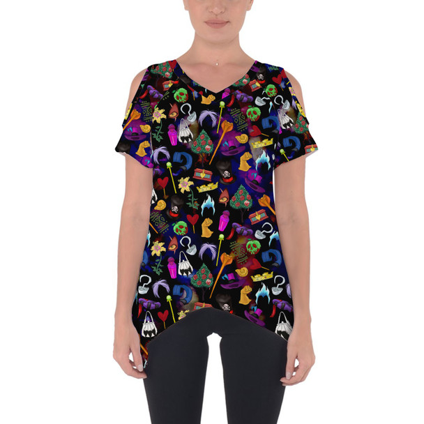 Cold Shoulder Tunic Top - Disney Villain Icons