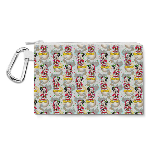 Canvas Zip Pouch - Santa Mickey Mouse