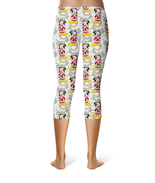 Sport Capri Leggings - Santa Mickey Mouse