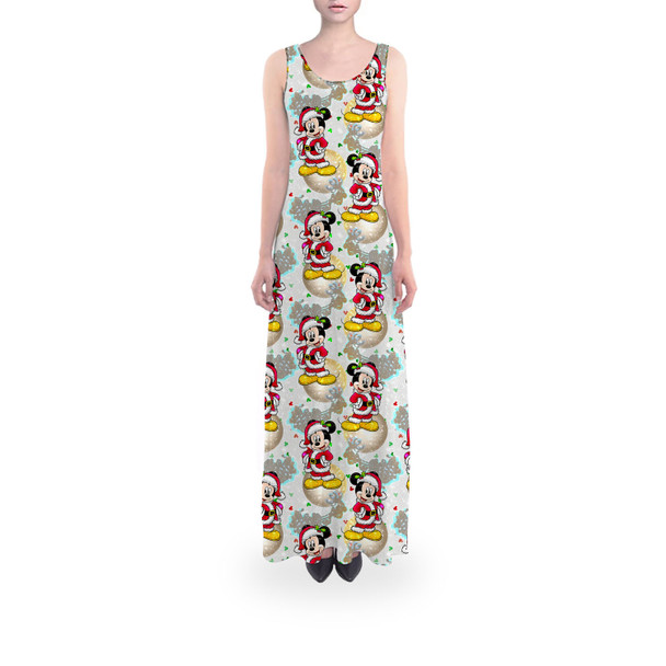 Flared Maxi Dress - Santa Mickey Mouse