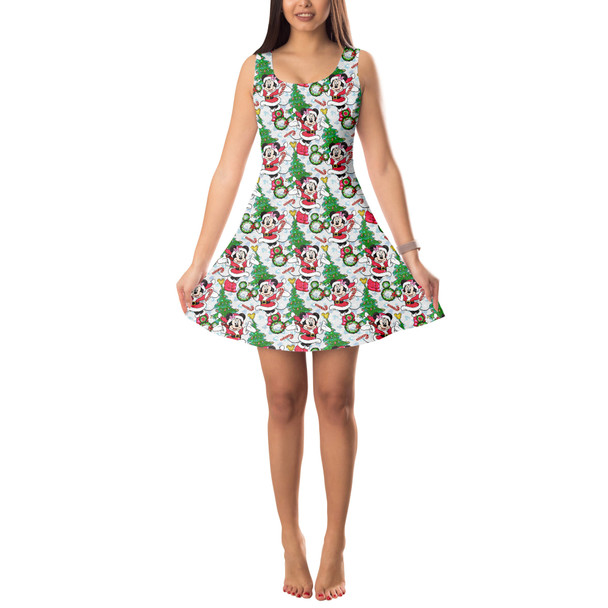 Sleeveless Flared Dress - Santa Minnie Mouse