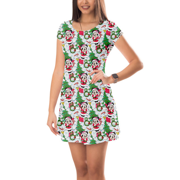 Short Sleeve Dress - Santa Minnie Mouse