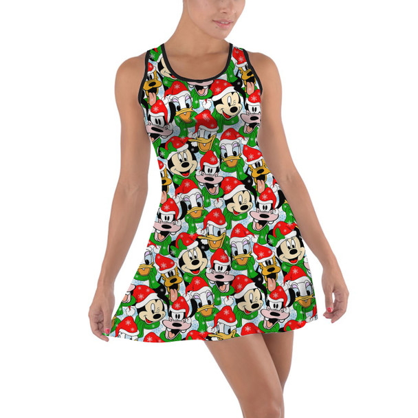 Cotton Racerback Dress - Mickey & Friends Santa Hats