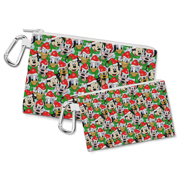 Canvas Zip Pouch - Mickey & Friends Santa Hats