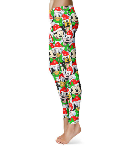 Sport Leggings - Mickey & Friends Santa Hats