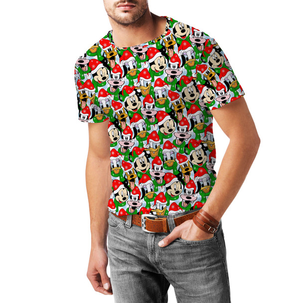 Men's Sport Mesh T-Shirt - Mickey & Friends Santa Hats