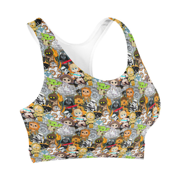 Sports Bra - Sketched Cute Star Wars Characters