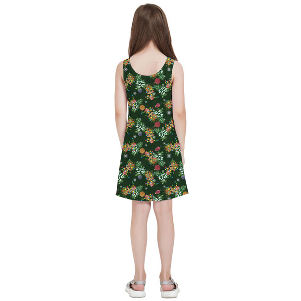 Girls Sleeveless Dress - A Baby Groot Christmas