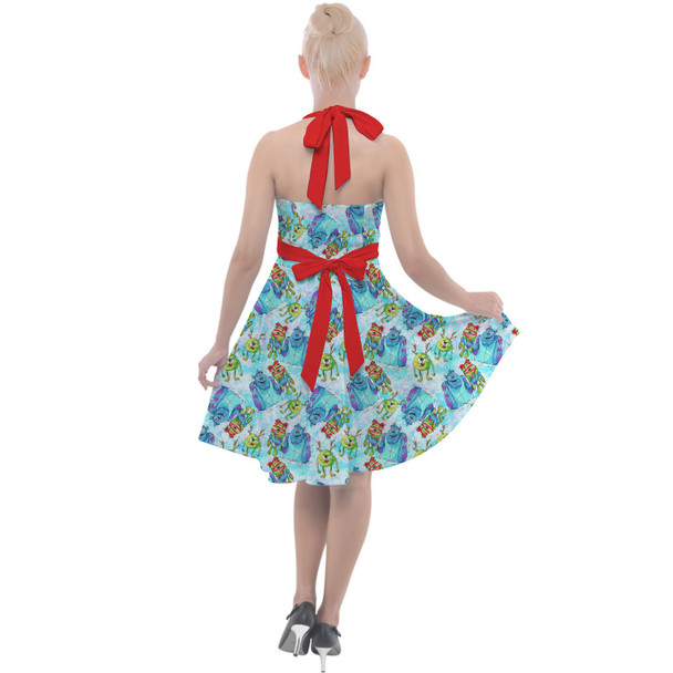 Halter Vintage Style Dress - A Monsters Inc Christmas