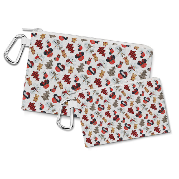 Canvas Zip Pouch - Buffalo Plaid Mouse Ears Christmas