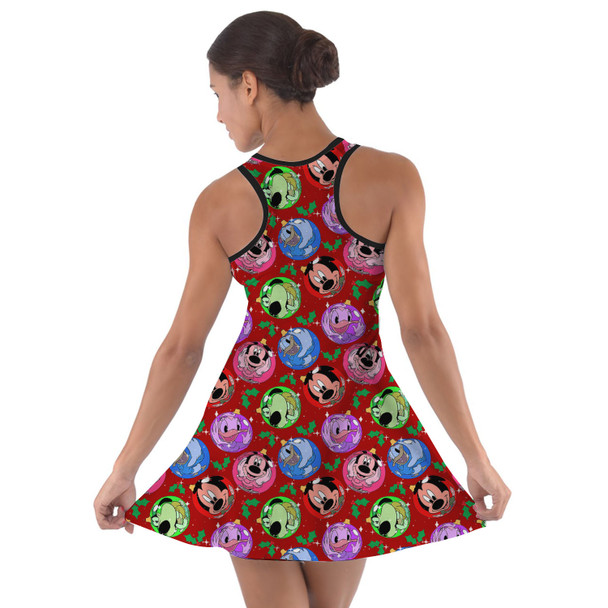Cotton Racerback Dress - Funny Mouse Ornament Reflections