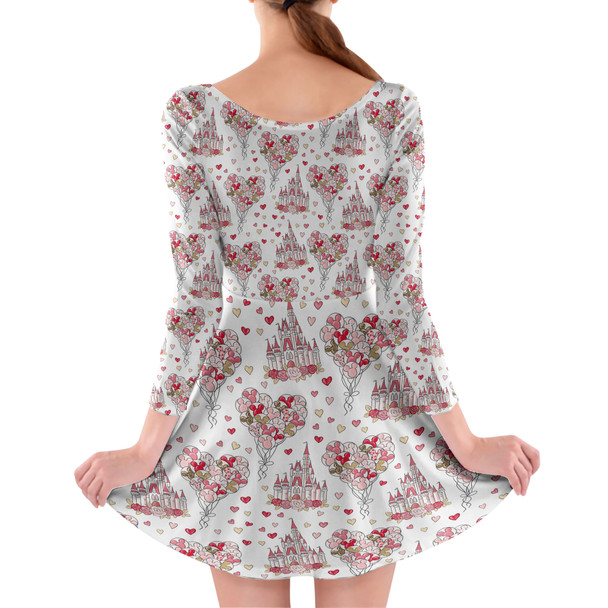 Longsleeve Skater Dress - Valentine Disney Castle