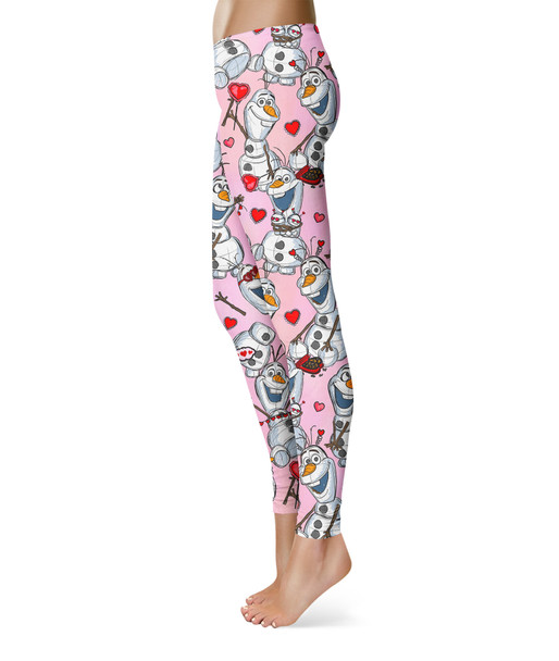 Sport Leggings - Sketched Olaf Valentine's Day