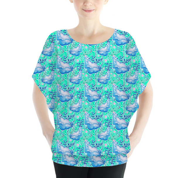 Batwing Chiffon Top - Neon Floral Baloo