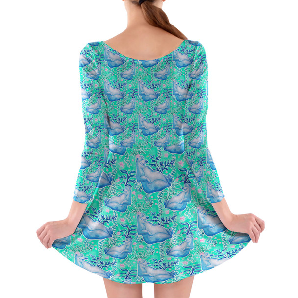 Longsleeve Skater Dress - Neon Floral Baloo