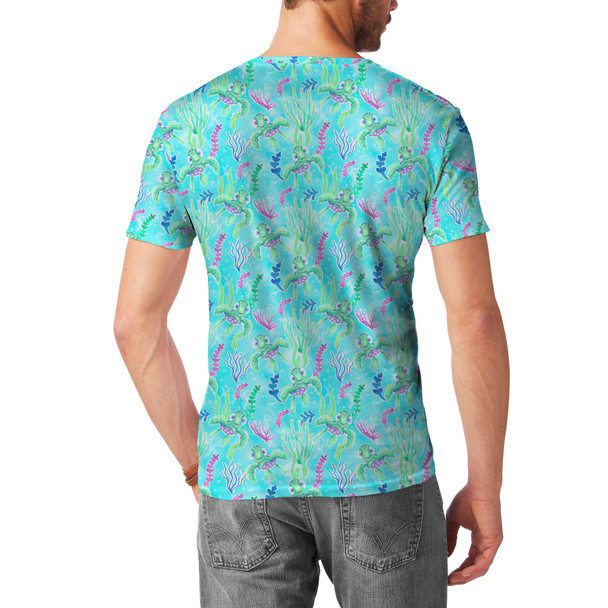 Men's Sport Mesh T-Shirt - Neon Floral Baby Turtle Squirt