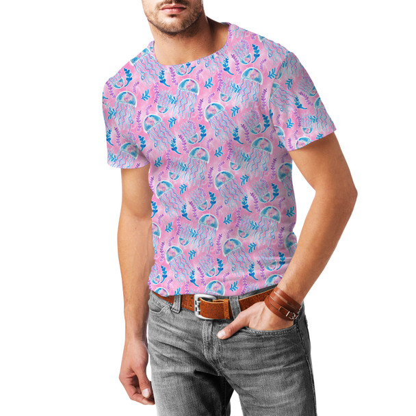 Men's Sport Mesh T-Shirt - Neon Floral Jellyfish