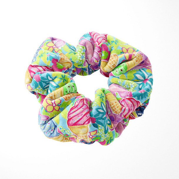 Velvet Scrunchie - Neon Floral Stitch & Angel