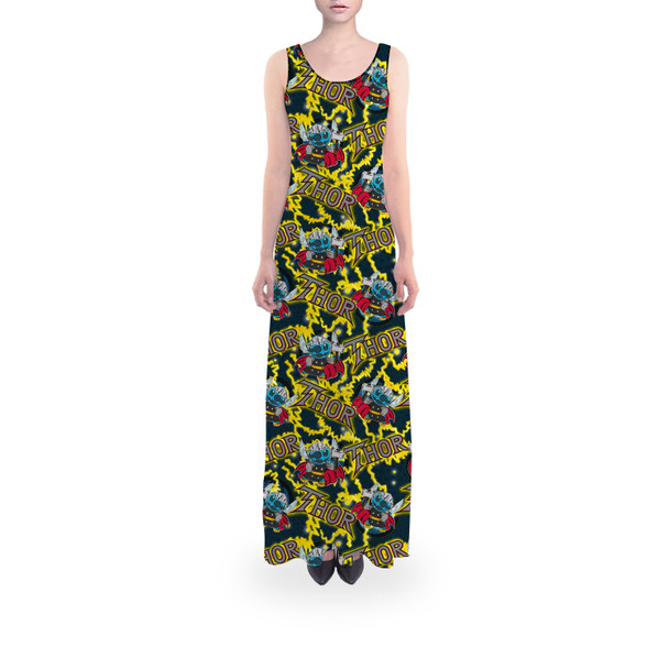 Flared Maxi Dress - Superhero Stitch - Thor