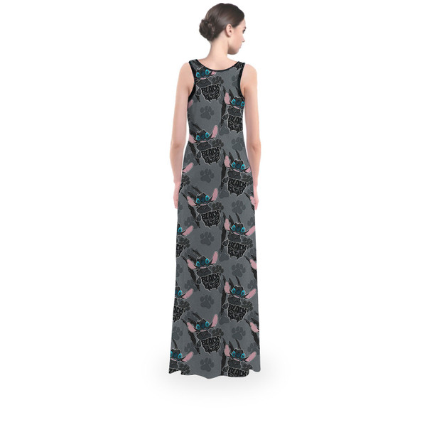 Flared Maxi Dress - Superhero Stitch - Black Panther