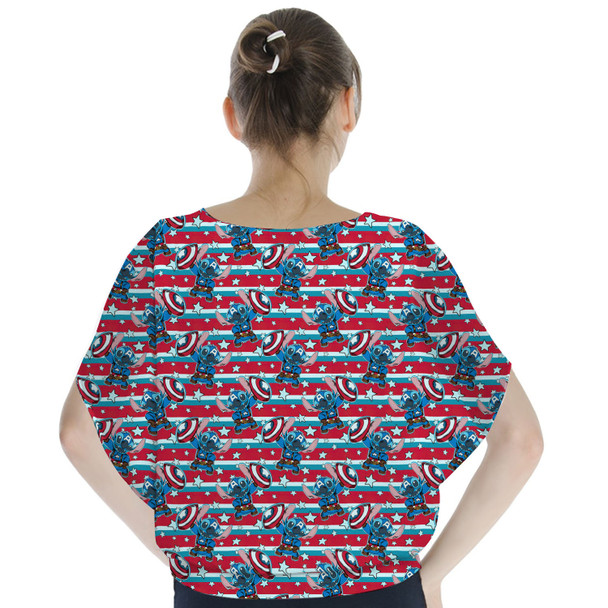 Batwing Chiffon Top - Superhero Stitch - Captain America