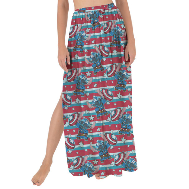 Maxi Sarong Skirt - Superhero Stitch - Captain America