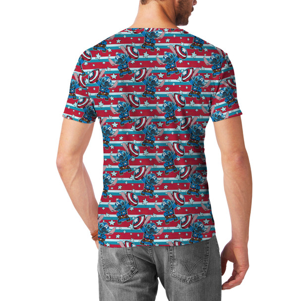 Men's Sport Mesh T-Shirt - Superhero Stitch - Captain America