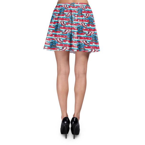 Skater Skirt - Superhero Stitch - Captain America