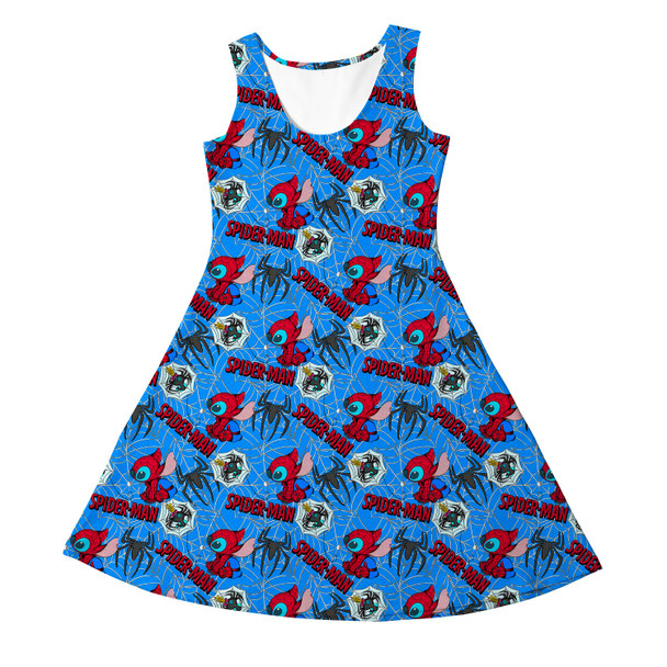 Girls Sleeveless Dress - Superhero Stitch - Spiderman