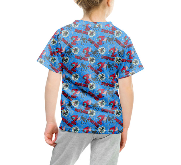 Youth Cotton Blend T-Shirt - Superhero Stitch - Spiderman