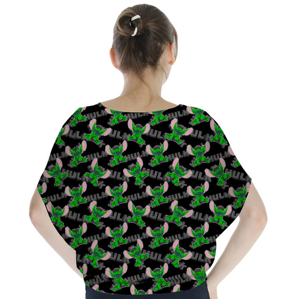 Batwing Chiffon Top - Superhero Stitch - Hulk