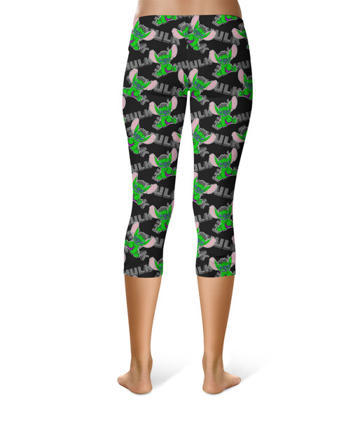 Sport Capri Leggings - Superhero Stitch - Hulk