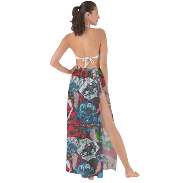 Maxi Sarong Skirt - Superhero Stitch - All Heroes Stacked