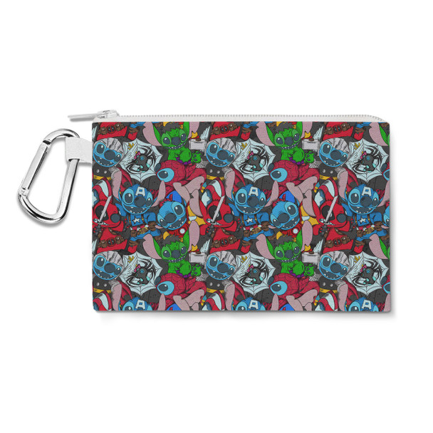 Canvas Zip Pouch - Superhero Stitch - All Heroes Stacked