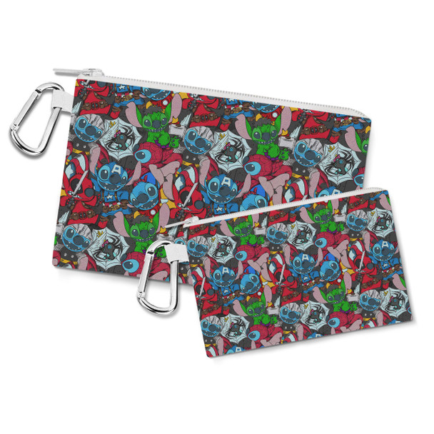 Canvas Zip Pouch - Superhero Stitch - All Heroes Stacked