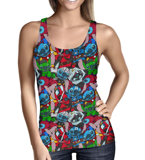 Women's Tank Top - Superhero Stitch - All Heroes Stacked