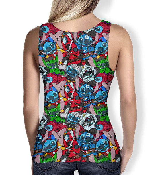 Women's Tank Top - Superhero Stitch - All Heroes Stacked