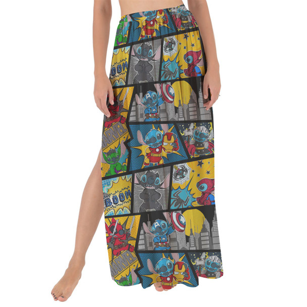 Maxi Sarong Skirt - Superhero Stitch - Comic Book