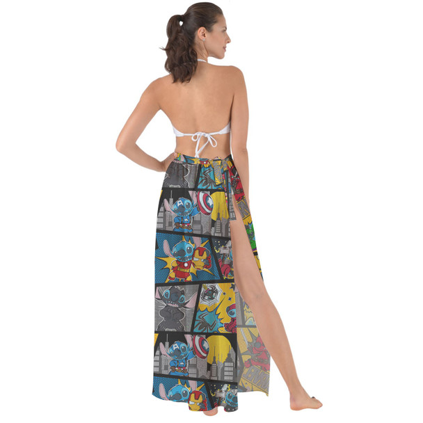 Maxi Sarong Skirt - Superhero Stitch - Comic Book