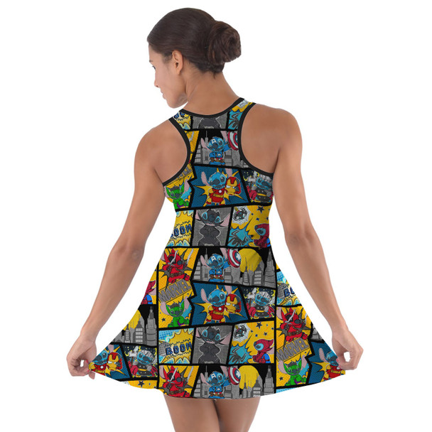 Cotton Racerback Dress - Superhero Stitch - Comic Book