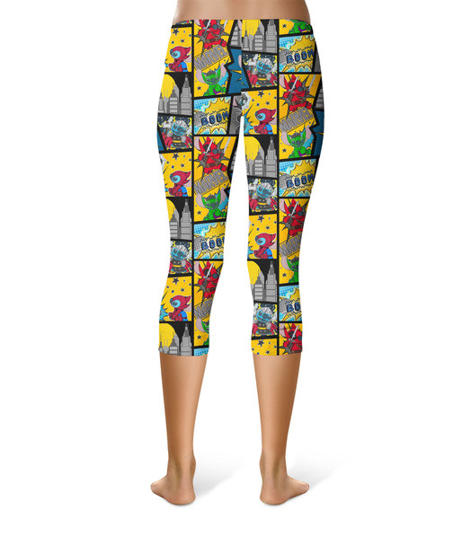 Sport Capri Leggings - Superhero Stitch - Comic Book