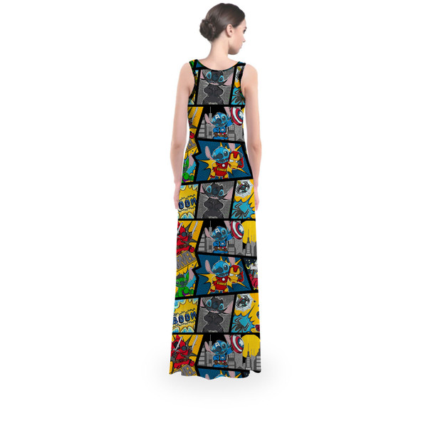 Flared Maxi Dress - Superhero Stitch - Comic Book