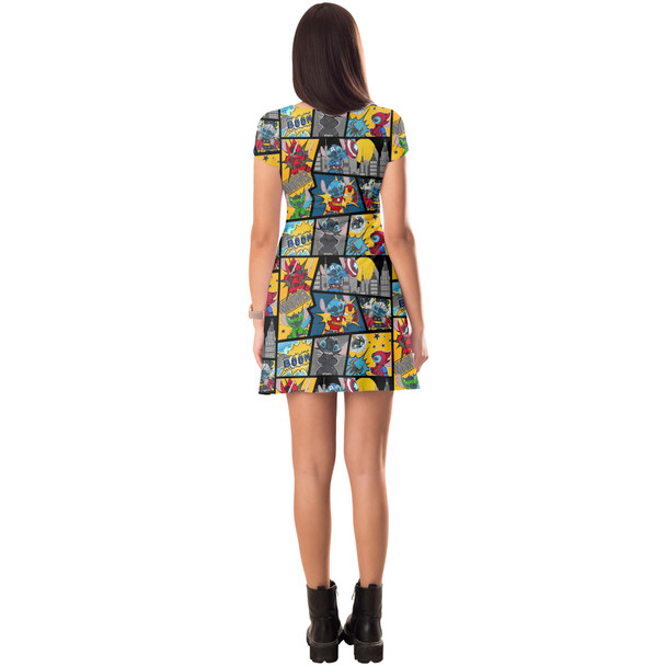 Short Sleeve Dress - Superhero Stitch - Comic Book