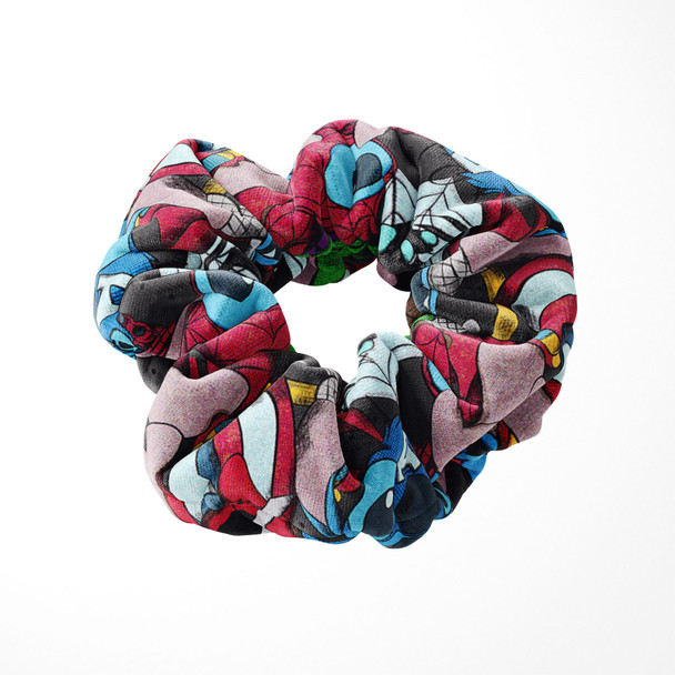 Velvet Scrunchie - Superhero Stitch - All Heroes Stacked