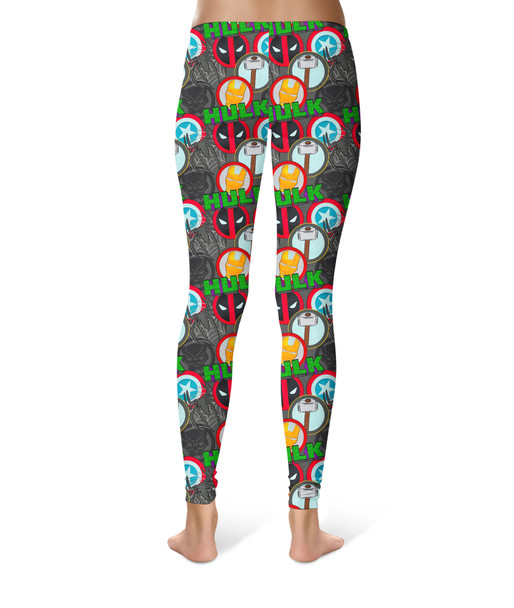 Sport Leggings - Superhero Stitch - Superhero Badges